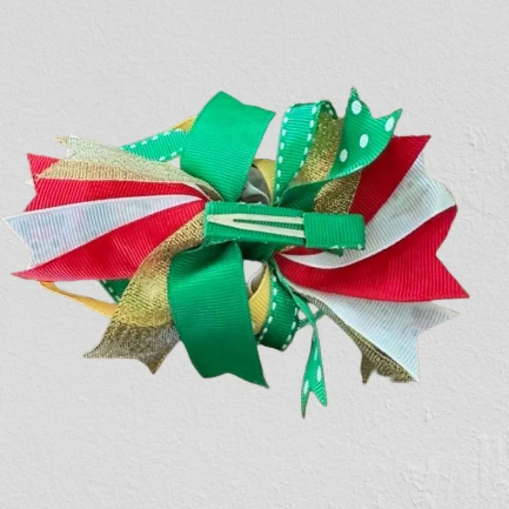 Yellow & Green Owls Boutique Deluxe Bow 5B4548  Handmade Boutique